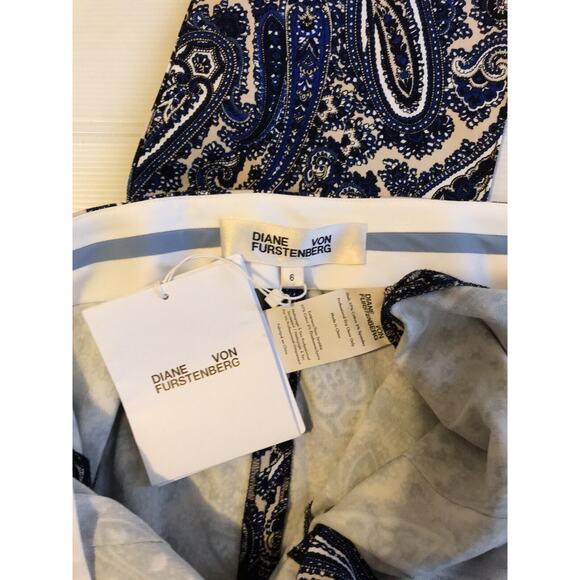 DIANE VON FURSTENBERG Paisley MID RISE SKINNY PANT Size 6 DVF NWT - Picture 7 of 7
